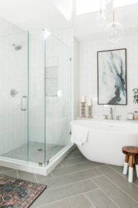 white bathroom remodel tub and shower fresh modern rustic