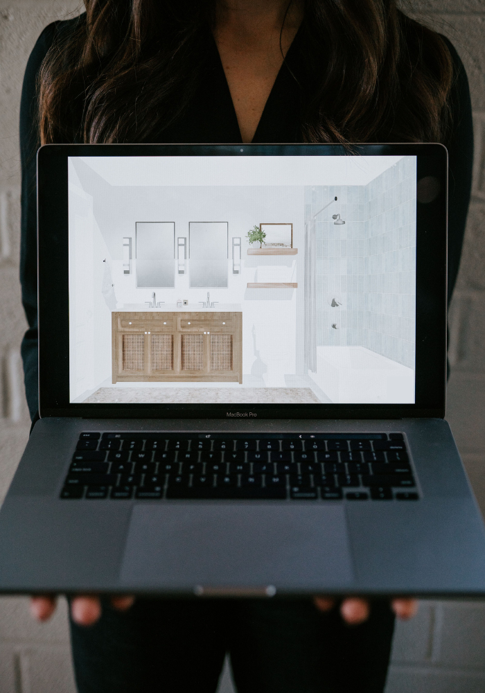 online interior design virutal rendering bathroom renovation remodel light bright fresh styleberry