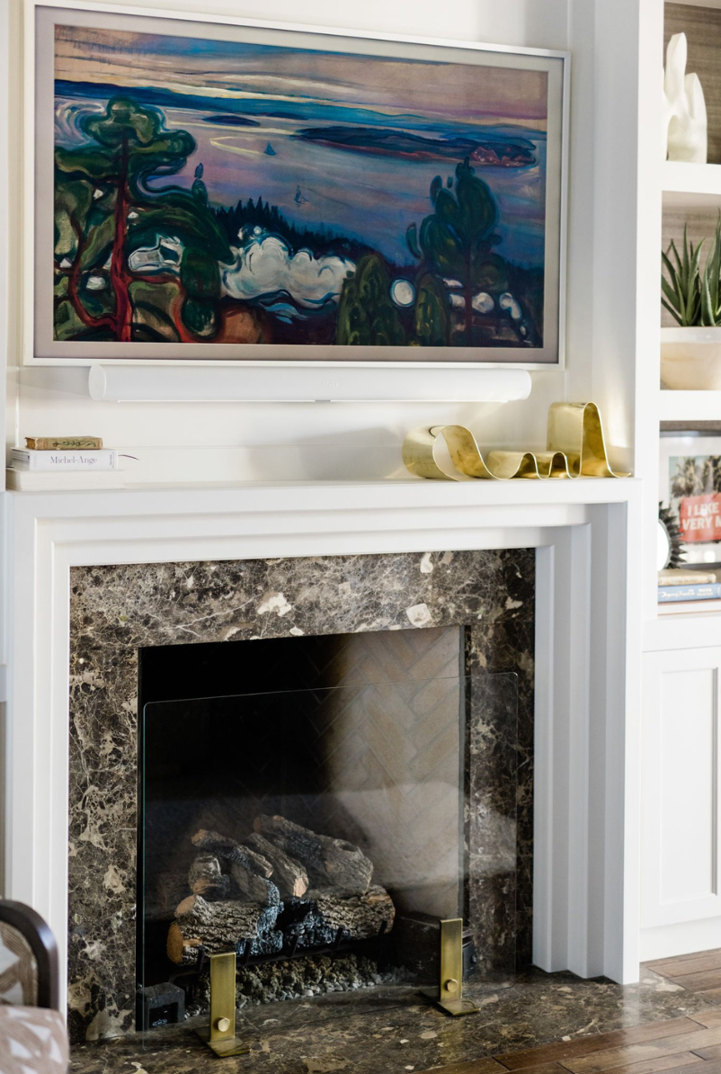old fireplace new design with custom millwork and built-ins modern elegant classic luxe interior design