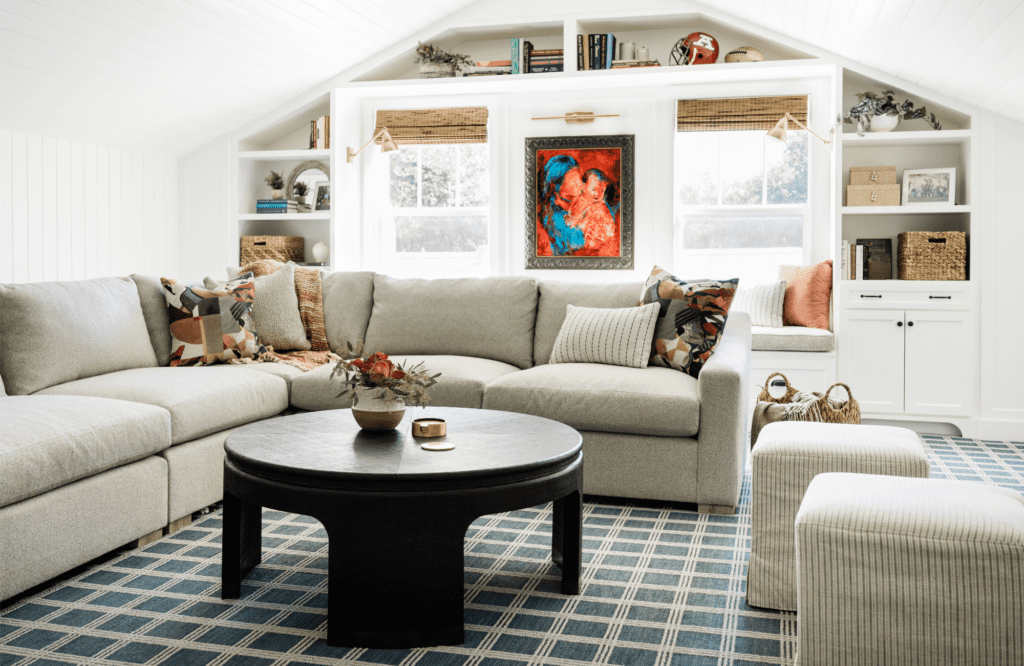 styleberry-creative-interiors-harvest-hills-tx-family-rec-room-renovation-sectional-with-coffee-table-reading-nook-window-seat-light-bright-interior-design
