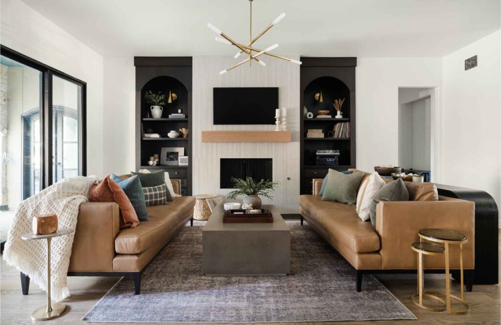 styleberry-creative-interiors-hillsedge-tx-high-contrast-minimalist-home-reveal-living-room-custom-leather-sofas-ebony-arched-built-ins-fresh-design