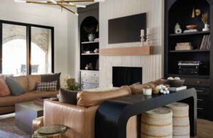 interior-designer-waterford-tx-new-design-consultation-services-high-contrast-living-room-custom-arched-cabinets-curves-modern